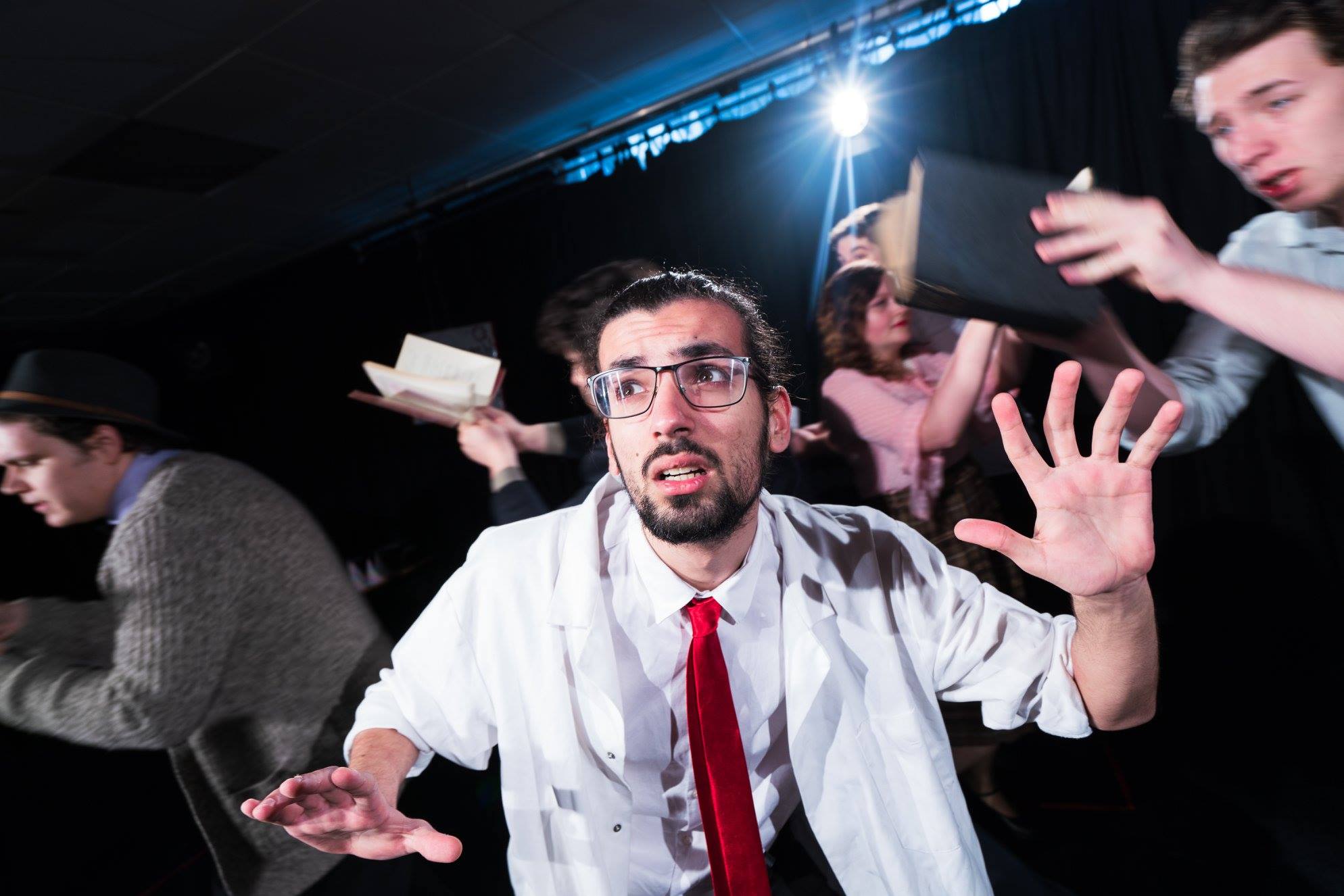 Performing arts students rehearsing