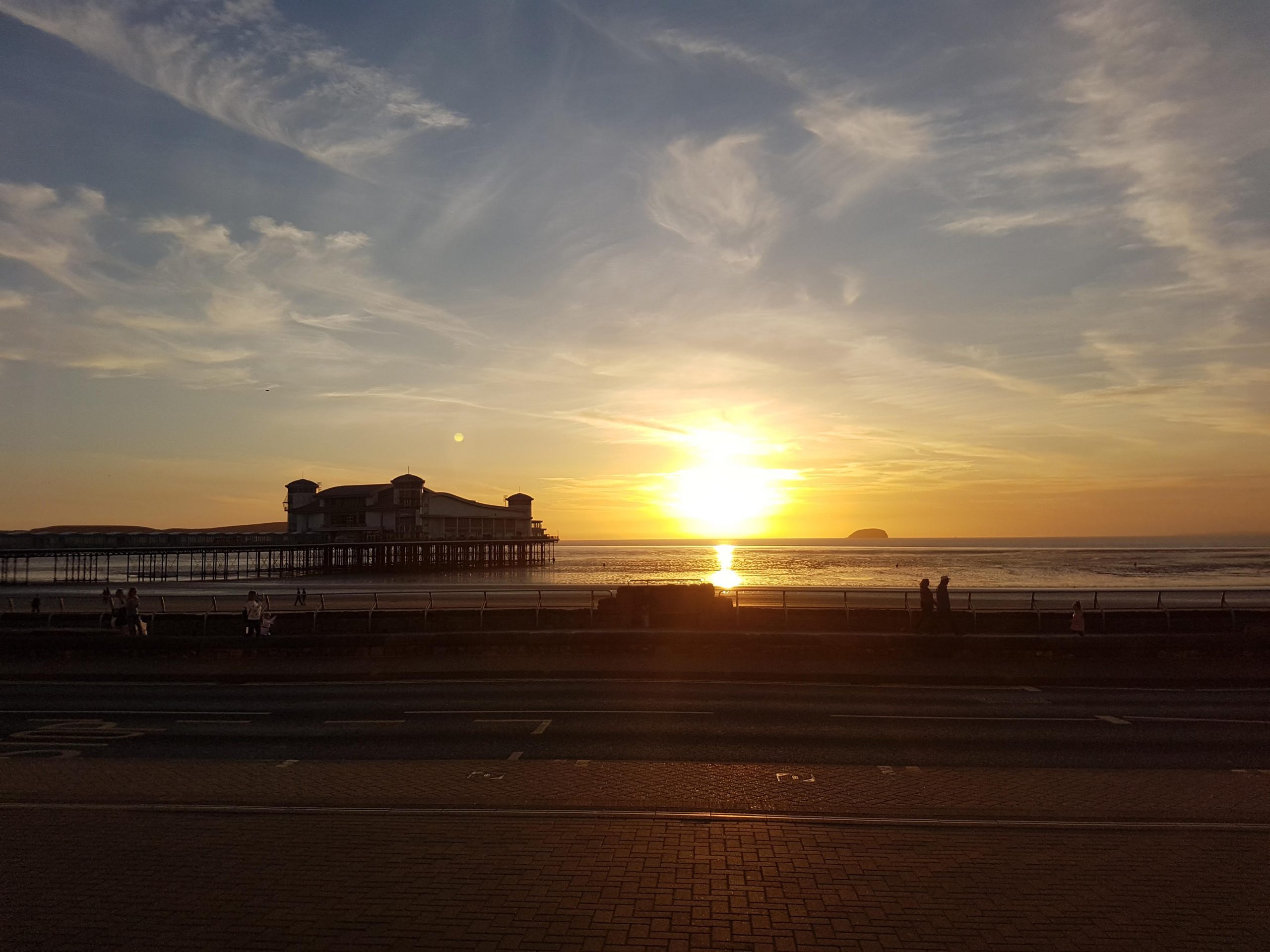 Weston super mare Seafront sunset picture