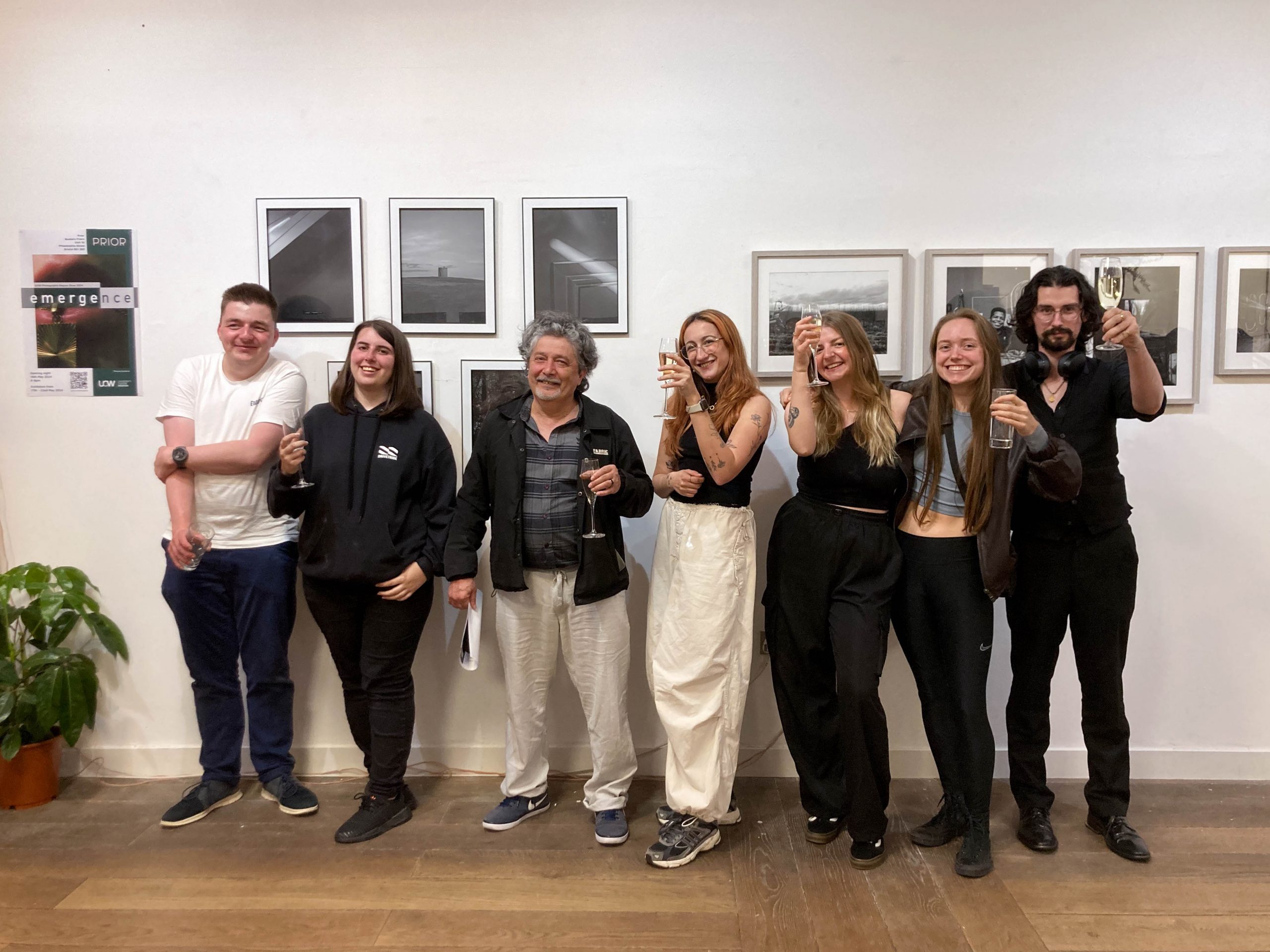 our level 6 FILM AND MEDIA ARTS PRODUCTION students posing for a picture at their photography exhibition at Prior in Cabot Circus