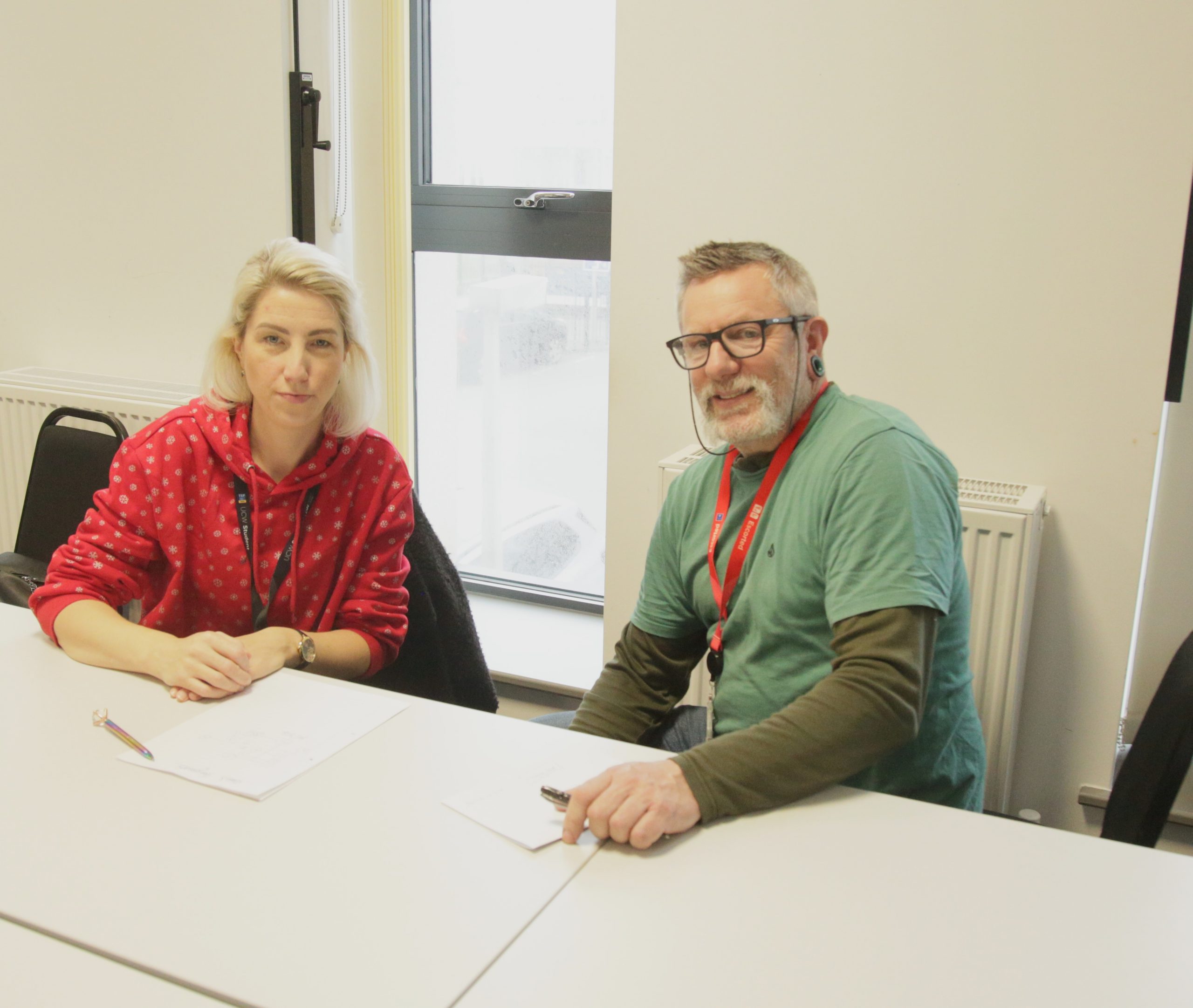 Paul teaching a Counselling student